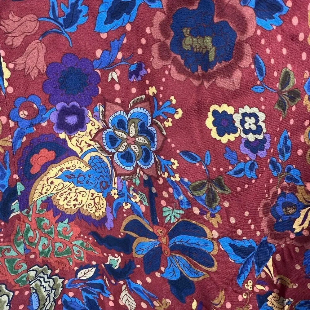 Elizabeth & James Drew Open Front Kimono Size M Rust Floral - Picture 10 of 12